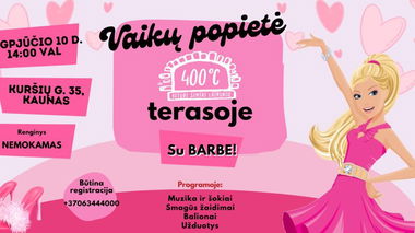 Vaikų popietė terasoje su BARBE