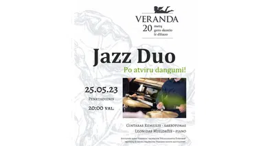 • Džiazas po atviru dangumi • JAZZ DUO • L.Mieldažis (pianinas), G.Remeikis (saksofonas)