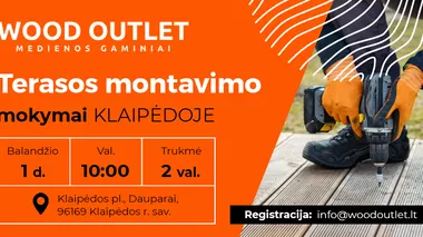 Terasos montavimo mokymai Klaipėdoje su Wood Outlet