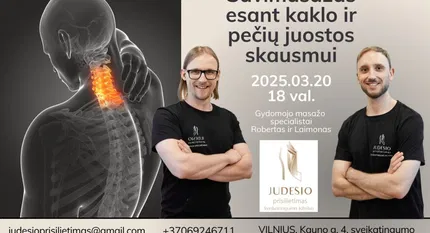 Savimasažas esant kaklo ir pečių juostos skausmui