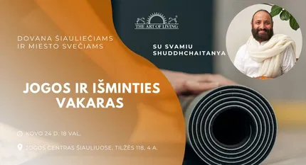 Jogos ir Išminties Vakaras su Svamiu Shuddhchaitanya 
