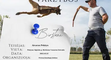BH/VT varžybos-egzaminas Birštone. Šunų paklusnumo ir elgesio testas