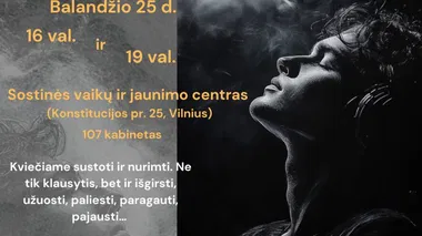 Projekto „Kūrybinių-edukacinių renginių ciklo „Kūrybiniai susitikimai“ performansas MUZIKA TAMSOJE