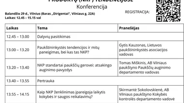 Konferencija „Paukštienos naujienos nacionalinės maisto kokybės (NKP) tendencijose“