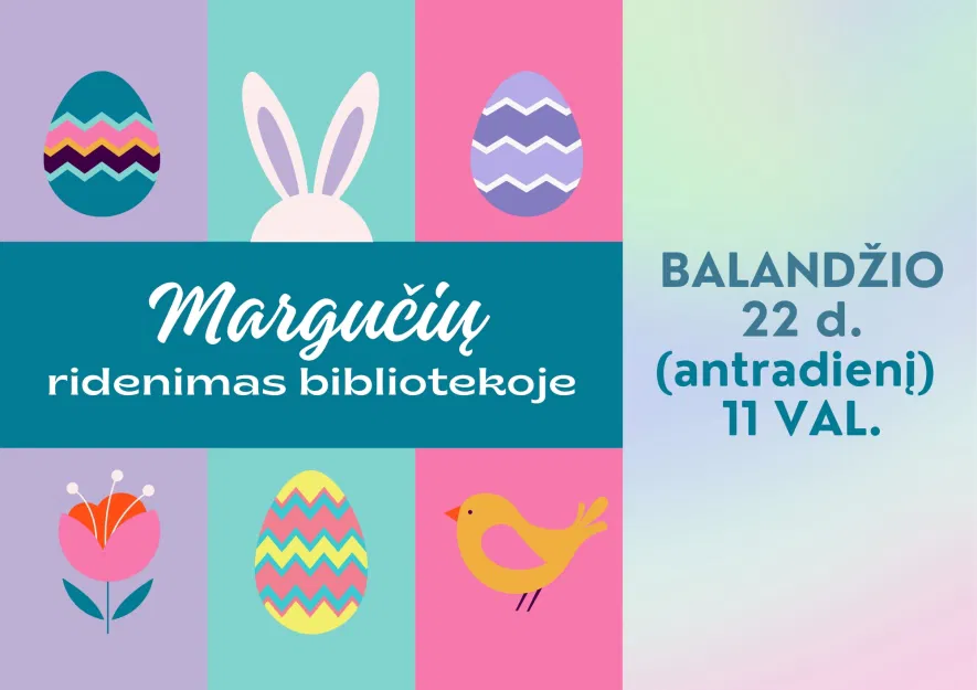 Margučių ridenimas bibliotekoje Margučių ridenimas bibliotekoje