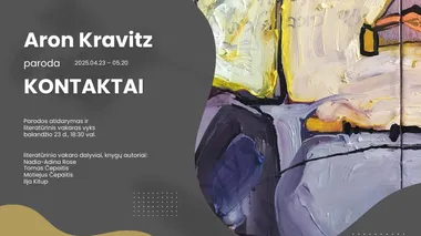 vyks Izraelio menininko Arono Kravitzo parodos atidarymas ir literatūrinisį vakaras kurio metu bus pristatytos keturios Berlyno leidyklos „Propeller“ išleistos naujos knygos