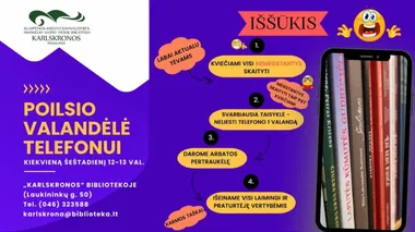 Skaitymo popietė vaikams „Poilsio valandėlė telefonui“