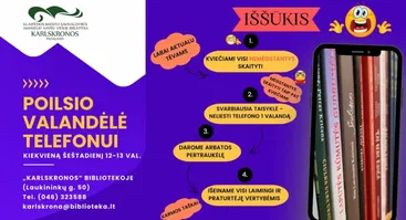 Skaitymo popietė vaikams „Poilsio valandėlė telefonui“