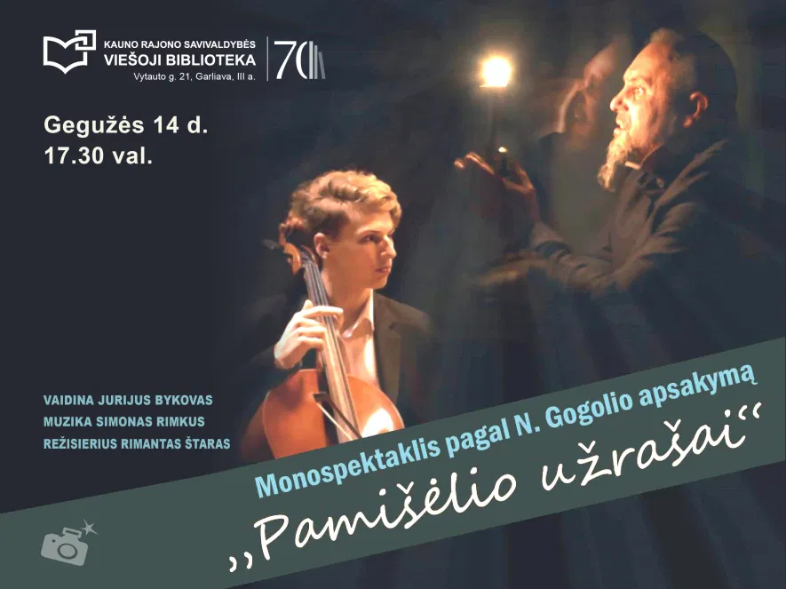 Monospektaklis „Pamišėlio užrašai“ bibliotekoje Monospektaklis „Pamišėlio užrašai“ bibliotekoje