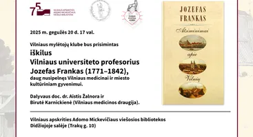 Vilniaus mylėtojų klube – apie VU profesorių Jozefą Franką (1771–1842)