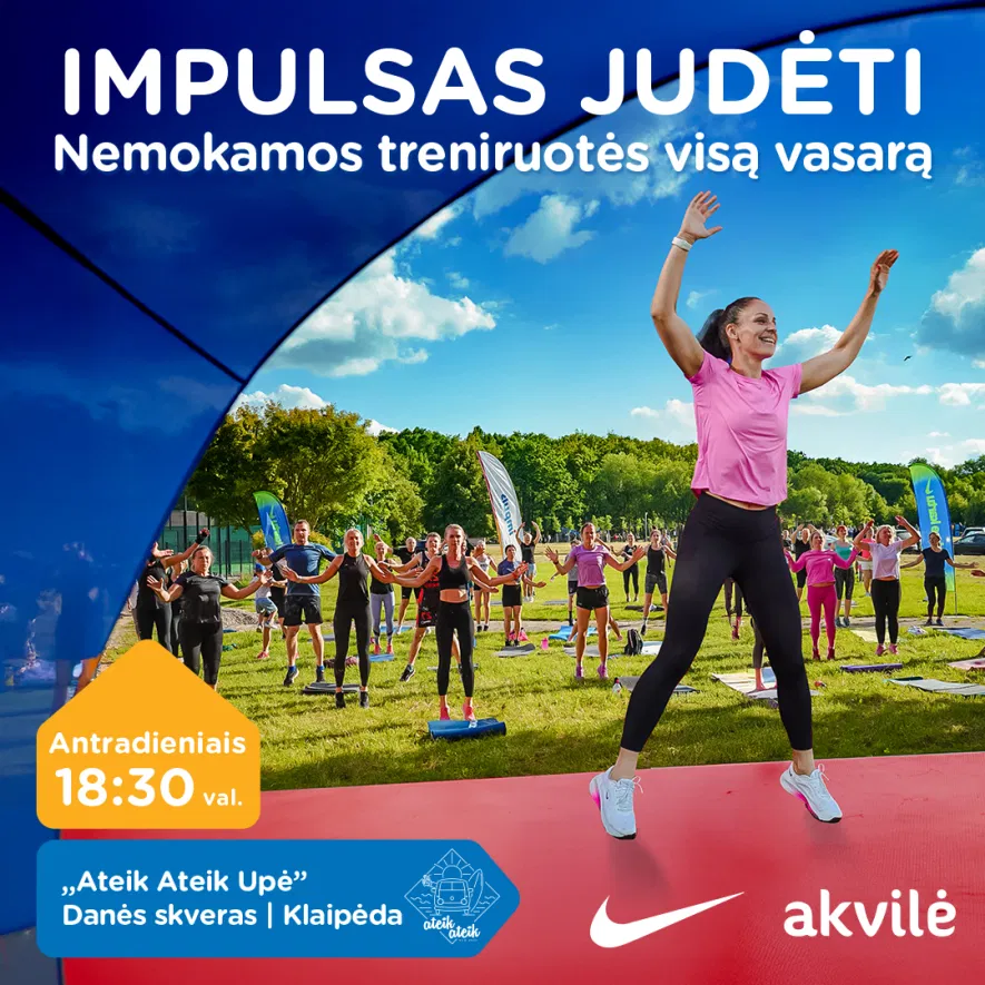 Impulsas judėti visą vasarą - nemokamos treniruotės Klaipėdoje Impulsas judėti visą vasarą - nemokamos treniruotės Klaipėdoje