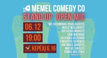 STAND UP Open Mic - Memel Comedy Co - (06.12) Casa De Locos TERASA - Klaipėda