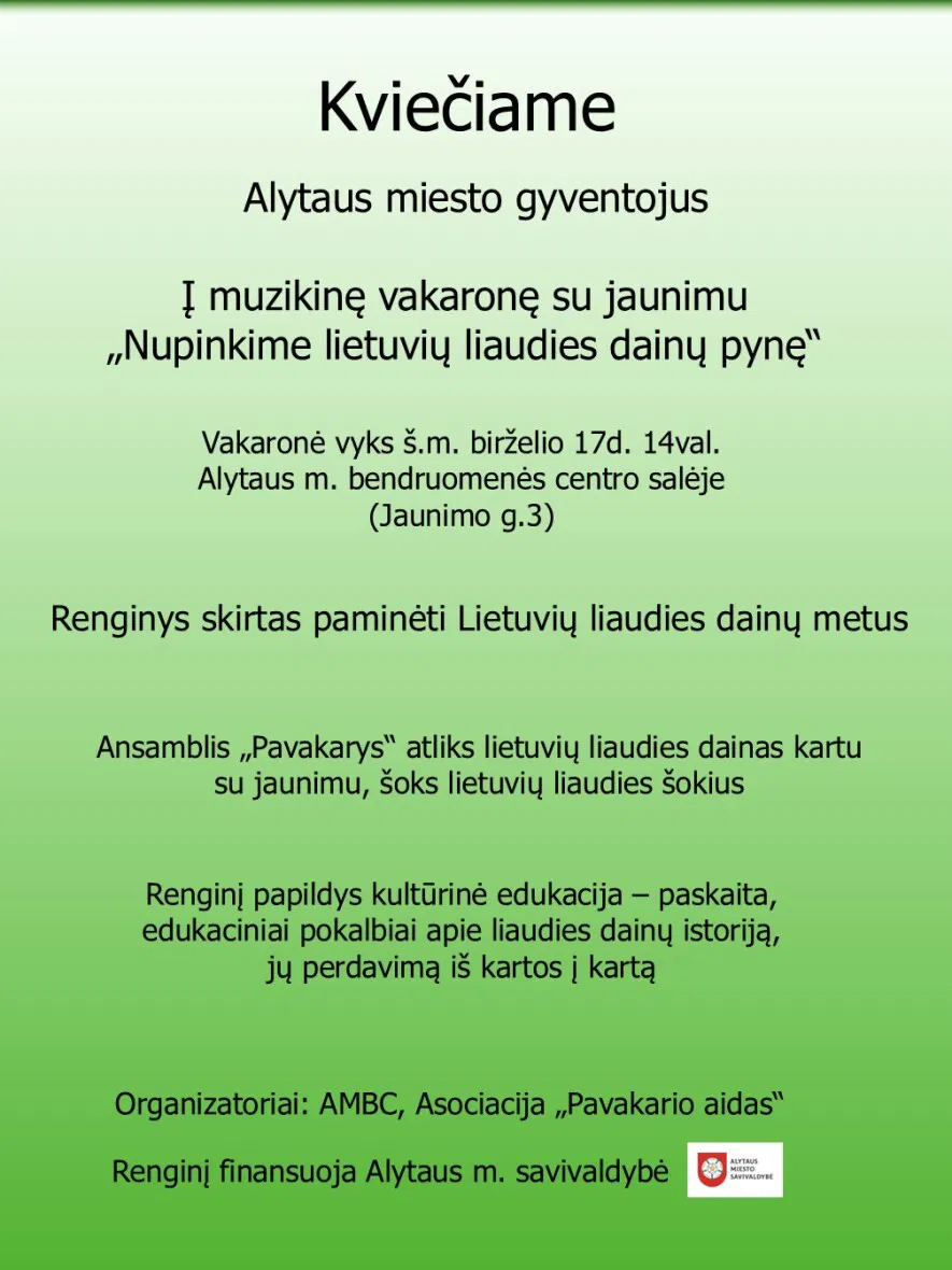 Muzikinė vakaronė su jaunimu Muzikinė vakaronė su jaunimu