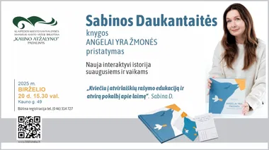 Sabinos Daukantaitės knygos „Angelai yra žmonės“ pristatymas ir interaktyvi atvirlaiškių rašymo edukacija
