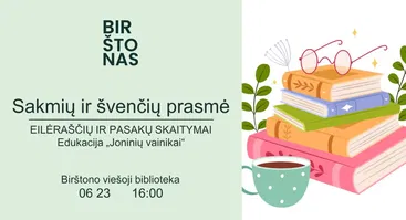 „Sakmių ir švenčių prasmė“. Eilėraščių ir pasakų skaitymai. Edukacija „Joninių vainikai“