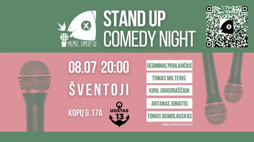 Memel Comedy Co - Stand Up Comedy Night - UOSTAS 13 Šventoji Memel Comedy Co - Stand Up Comedy Night - UOSTAS 13 Šventoji