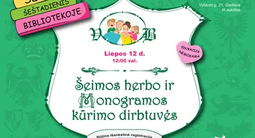 Šeimų šeštadienis bibliotekoje: šeimos herbo ir monogramos kūrimo dirbtuvės