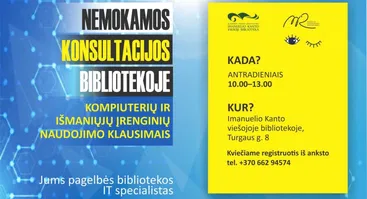 Konsultacijos kompiuterių ir išmaniųjų įrenginių naudojimo klausimais
