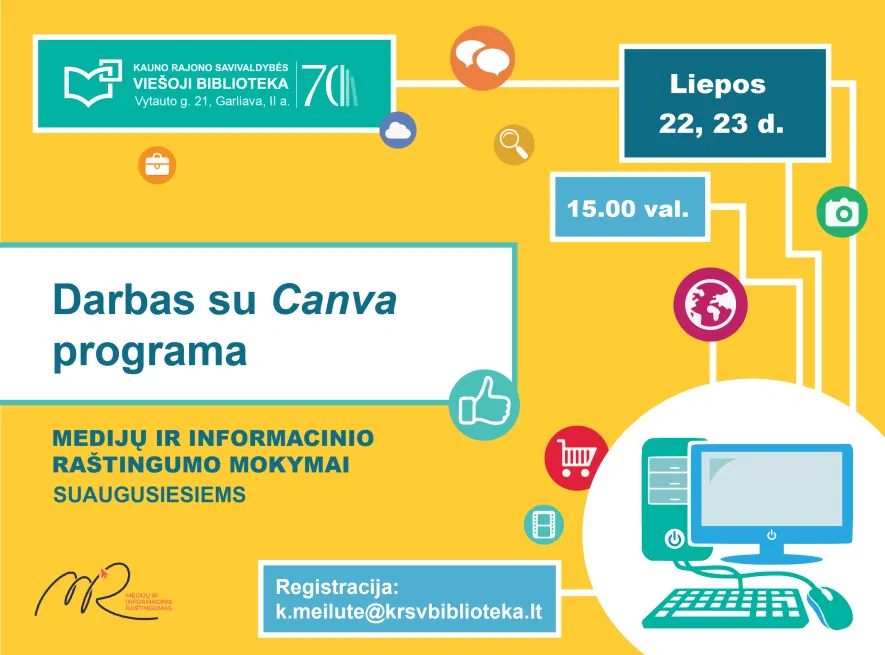 Darbas su CANVA programa. Mokymai suaugusiesiems Darbas su CANVA programa. Mokymai suaugusiesiems