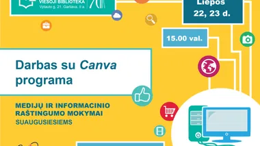 Darbas su CANVA programa. Mokymai suaugusiesiems