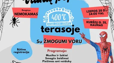 Vaikų popietė terasoje su Žmogumi voru