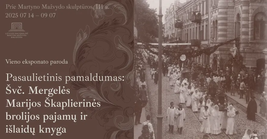 Vieno eksponato paroda. Pasaulietinis pamaldumas: Švč. Mergelės Marijos Škaplierinės brolijos pajamų ir išlaidų knyga Vieno eksponato paroda. Pasaulietinis pamaldumas: Švč. Mergelės Marijos Škaplierinės brolijos pajamų ir išlaidų knyga