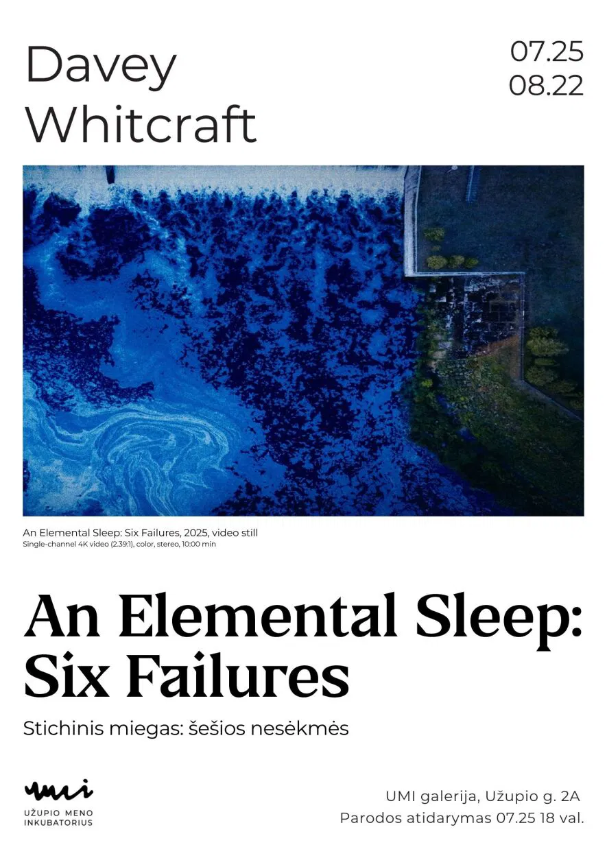 Davey Whitcraft paroda „An Elemental Sleep: Six Failures“ I „Stichinis miegas: šešios nesėkmės“. Davey Whitcraft paroda „An Elemental Sleep: Six Failures“ I „Stichinis miegas: šešios nesėkmės“.