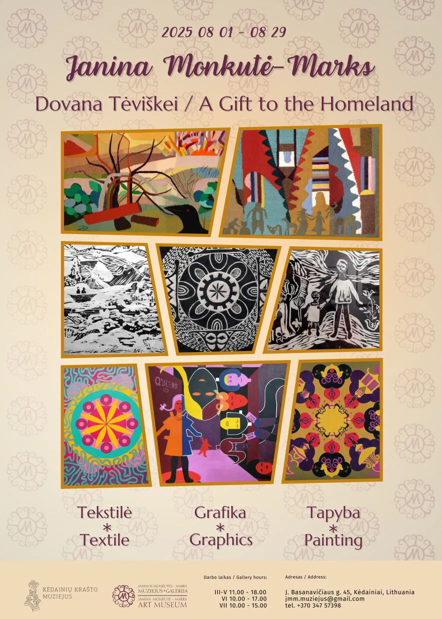 Janinos Monkutės-Marks kūrybos paroda „Dovana Tėviškei“ Janinos Monkutės-Marks kūrybos paroda „Dovana Tėviškei“