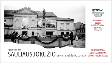 Sauliaus Jokužio personalinės darbų parodos „Meilės istorija. Anikės sugrįžimas, 1989. Fotomemuarai“ atidarymas