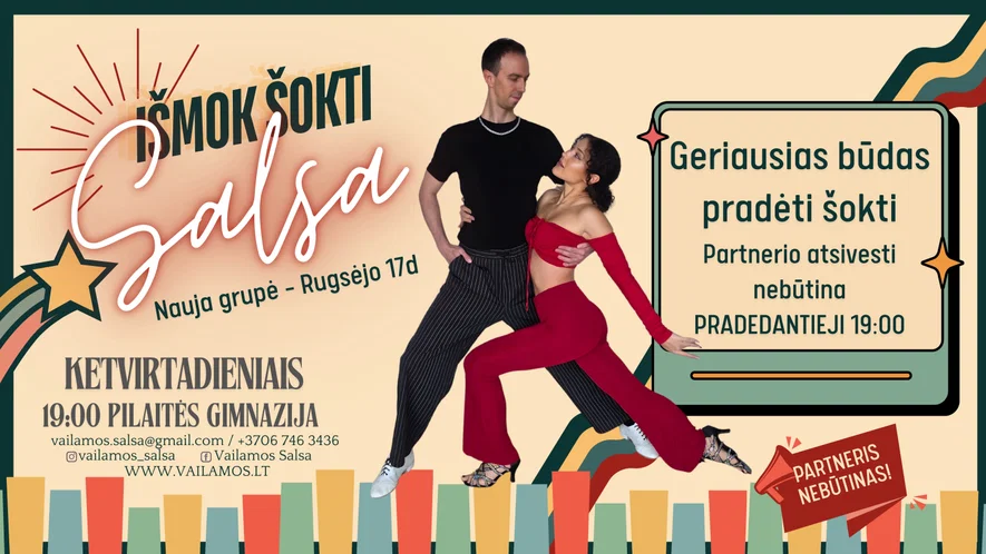 LEARN SALSA - šokių pamokos pradedantiesiems NAUJA GRUPĖ