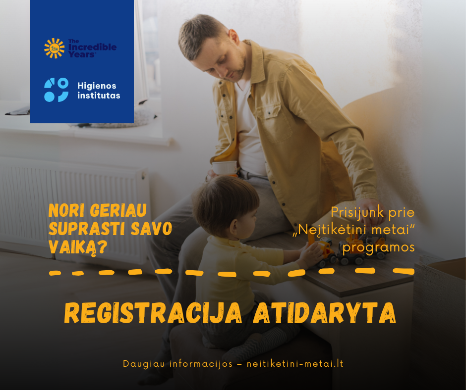 KVIEČIAME TĖVUS/ĮTĖVIUS/GLOBĖJUS DALYVAUTI PROGRAMOJE „NEĮTIKĖTINI METAI“