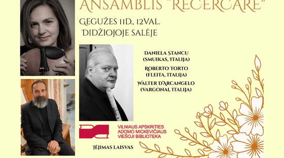 Ansamblio „Recercare“ (Italija) klasikinės muzikos koncertas
