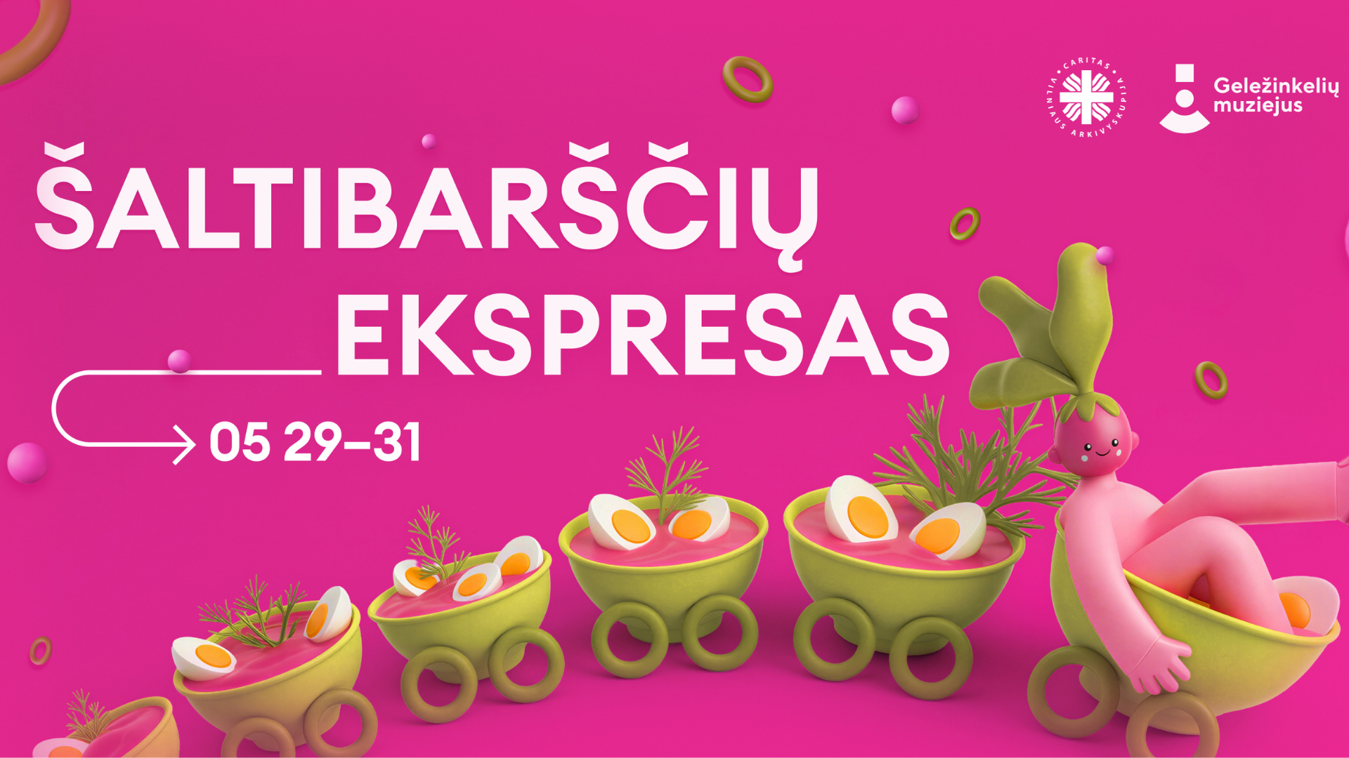 Pink Soup train, festive train through Vilnius during Pink Soup Fest 2026