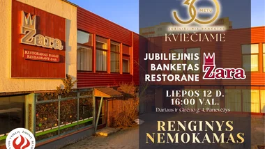 KVIEČIAME Į NEMOKAMĄ ŠVENTINĮ BANKETĄ VŽB Panevėžio skyriaus 30-mečio proga