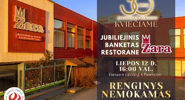 KVIEČIAME Į NEMOKAMĄ ŠVENTINĮ BANKETĄ VŽB Panevėžio skyriaus 30-mečio proga
