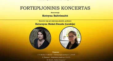 Pianistės Kotrynos Baltrimaitės fortepijono muzikos koncertas