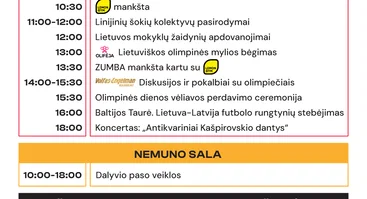 Olimpinė diena 2026 Nemuno saloje