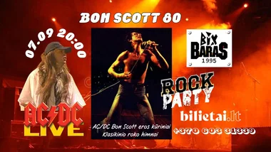 Bon Scott 80 - Ąžuolas Stanevičius | Klasikinio roko naktis Vilniuje Kt 2026-07-09 • 20:00 - 22:00