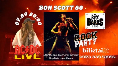 Bon Scott 80 - Ąžuolas Stanevičius | Klasikinio roko naktis Vilniuje Kt 2026-07-09 • 20:00 - 22:00