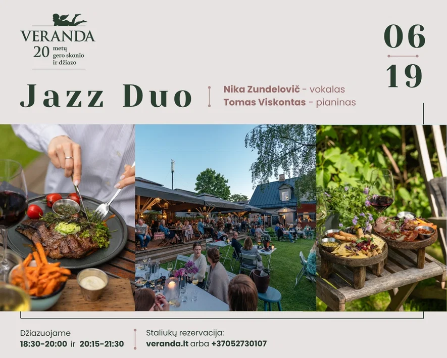 Vakarienė skambant džiazui • JAZZ DUO • N.Zundelovič - vokalas, T.Viskontas - piano