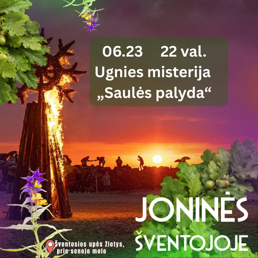 Joninės Šventojoje 2026. Ugnies misterija „Saulės palyda“ 