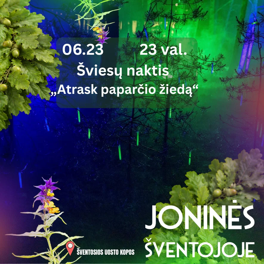 Joninės Šventojoje 2026. Šviesų naktis „Atrask paparčio žiedą“