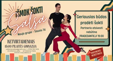 LEARN SALSA - šokių pamokos pradedantiesiems NAUJA GRUPĖ 2027