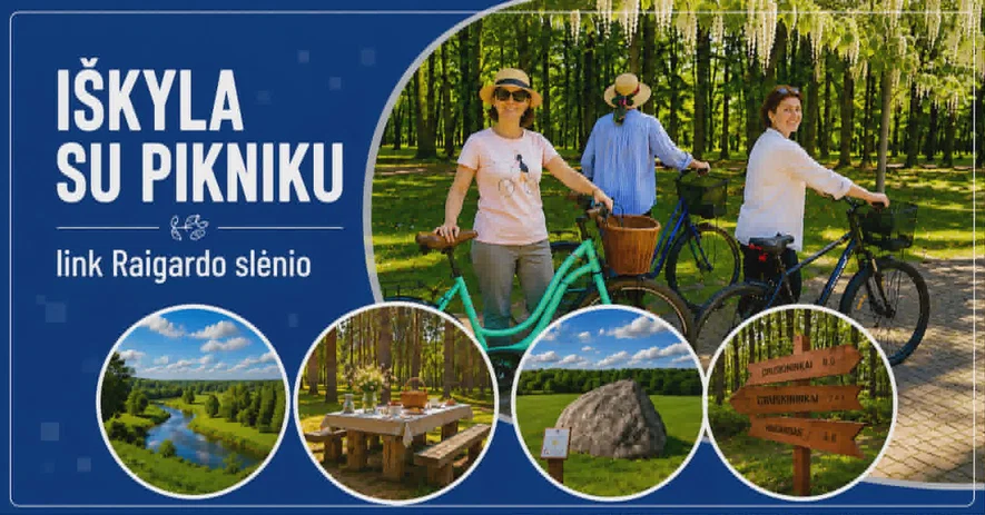 Iškyla dviračiais su pikniku link Raigardo slėnio