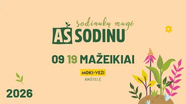 Sodinukų mugė „Aš sodinu“ Mažeikiuose ruduo 2026