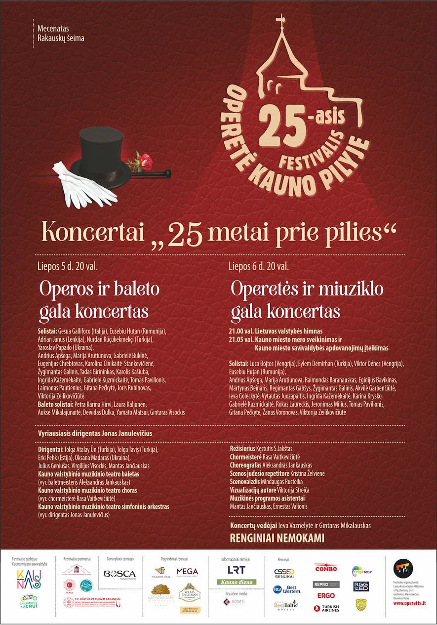 25 metai prie pilies: OPEREČIŲ IR MIUZIKLŲ GALA KONCERTAS  | Jubiliejinis festivalis „Operetė Kauno pilyje 2026“ 