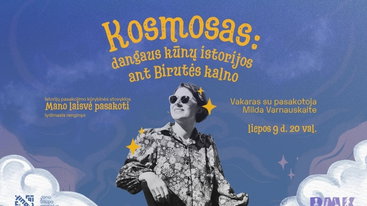 Kosmosas – dangaus kūnų istorijos ant Birutės kalno – vakaras su istorijų pasakotoja Milda Varnauskaite ir saksofonininku Kazimieru Jušinsku | MANO LAISVĖ PASAKOTI