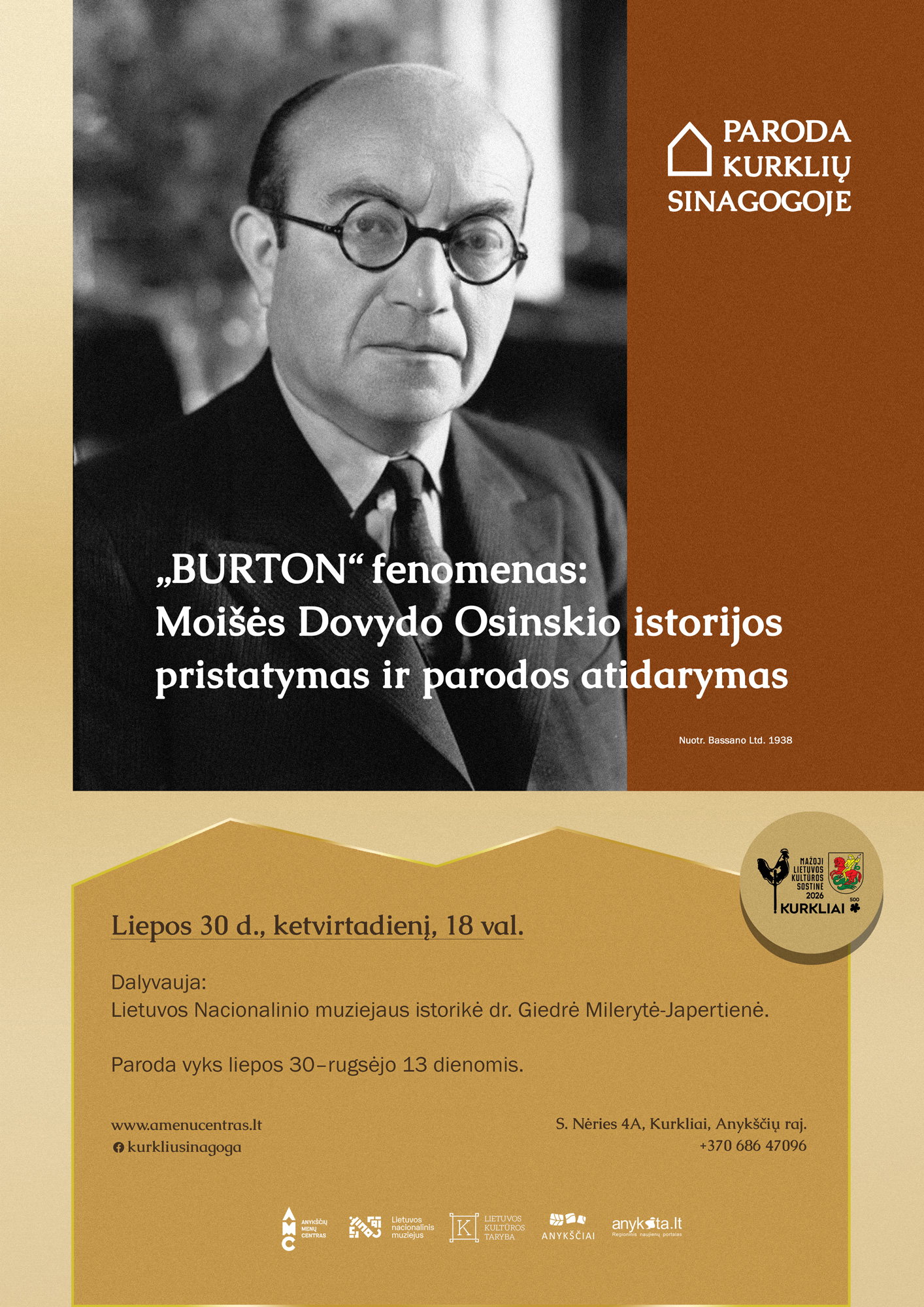„BURTON“ fenomenas: Moišės Dovydo Osinskio istorijos pristatymas ir parodos atidarymas