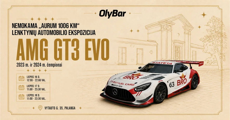 Nemokama čempionų automobilio ekspozicija