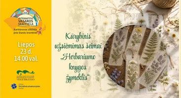 Kūrybinis užsiėmimas „Herbariumo knygos žymeklis“